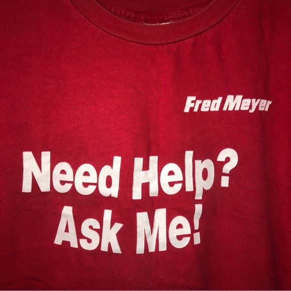 #1262 Vintage Fred Meyer T-shirt need help ask me Pre-shrunk made by fantasy L - Picture 2 of 4